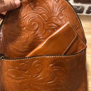 Patricia Nash Backpack Purse Tooled Leather/Wallet